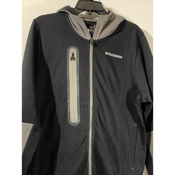 Rawgear Raw Gear Black Gray Jacket Mens Size M Zip Hoodie - Picture 2 of 7